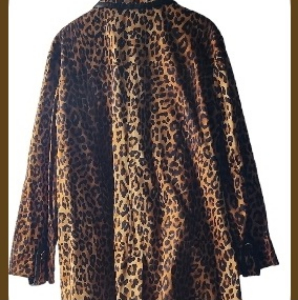 Jones of New York Coat Reversible Womens Trench Black/Animal Print Sz 3X - Picture 4 of 8